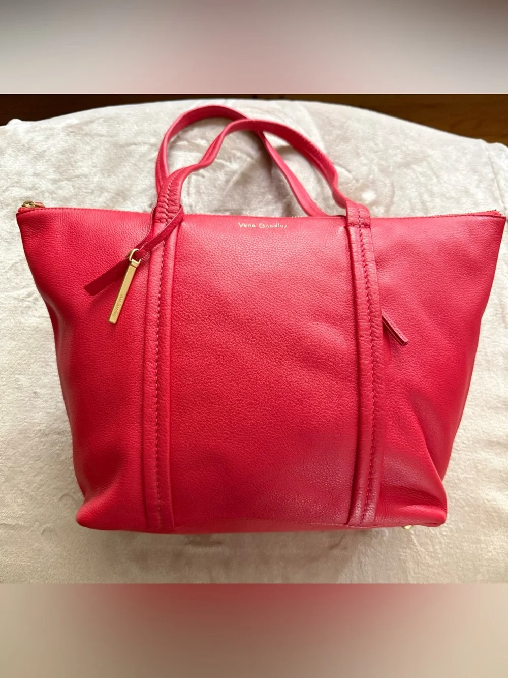 Vera Bradley Red Pebbled Leather Tote